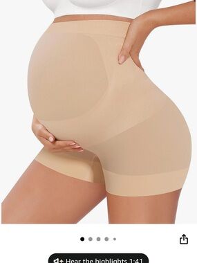 Amazon Maternity Seamless Support Shorts in Nude